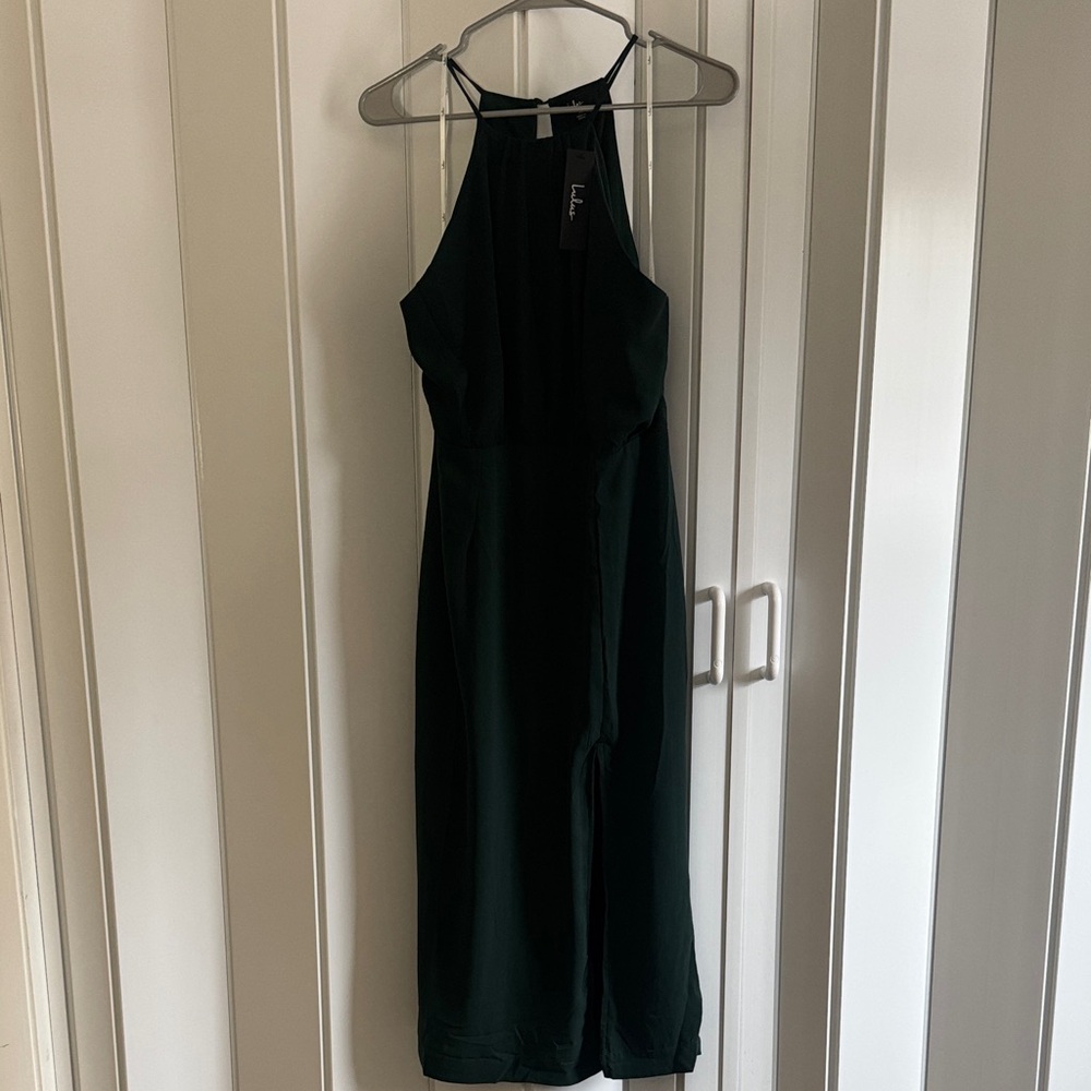 Lulu's Deep Green Midi Dress